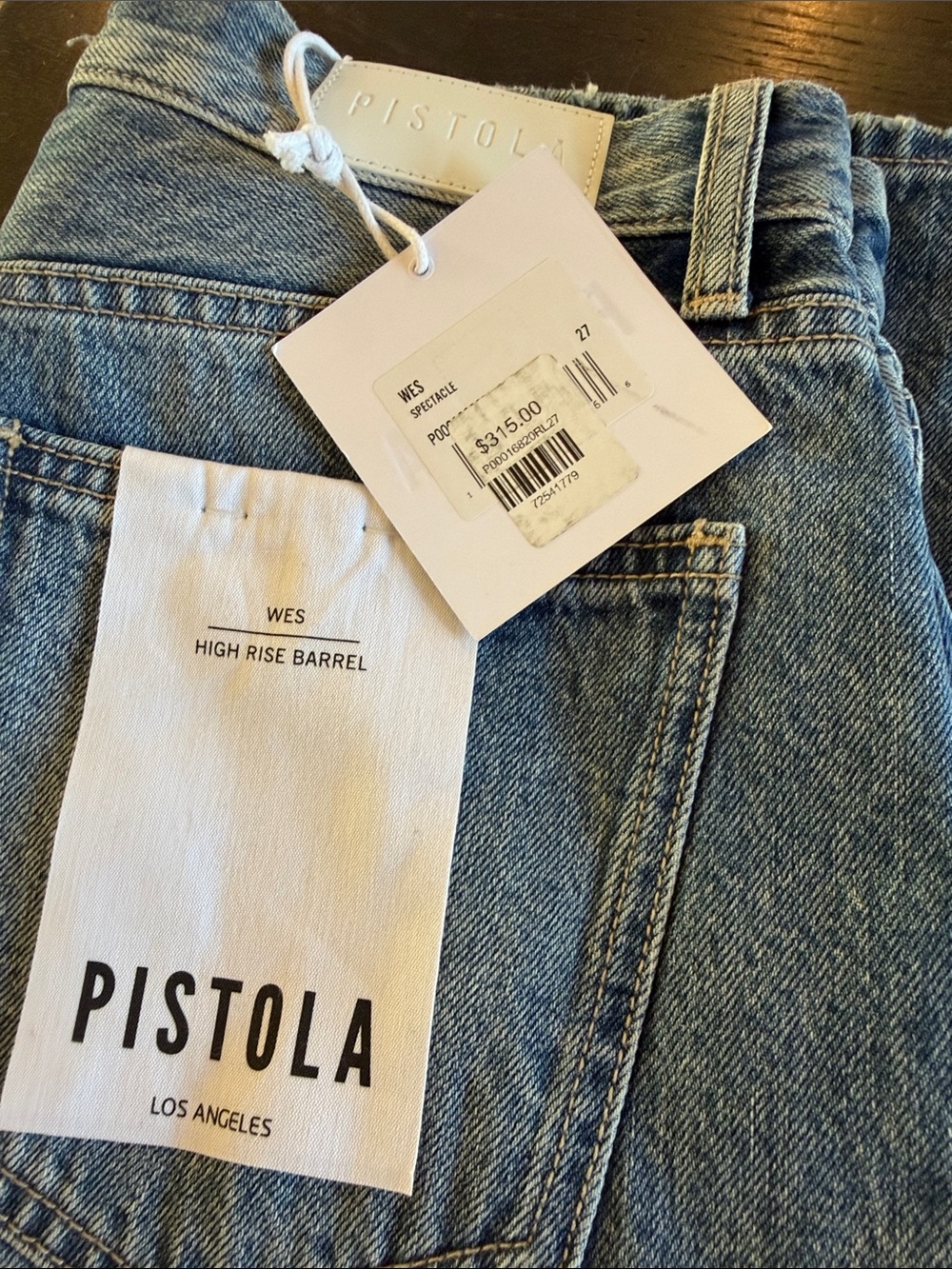 Pistola Wes High Rise Barrel Jean Spectacle NWT - Picture 5 of 11